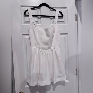 Show Me Your Mumu Nina Skort Dress in White Silky Crepe | Size Large